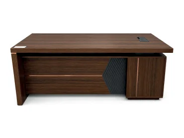 Teak executive desk with a lockable return