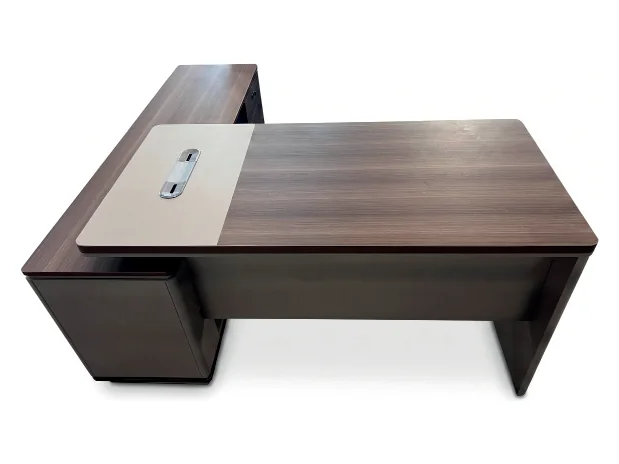 Royal teak manager desk with a pale angled support